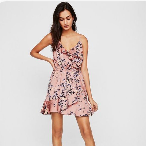 Express Dresses & Skirts - Express Floral Ruffle Wrap Cami Dress NWOT XS